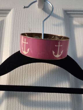 J. Crew Pink Anchor Enamel Cuff Bracelet